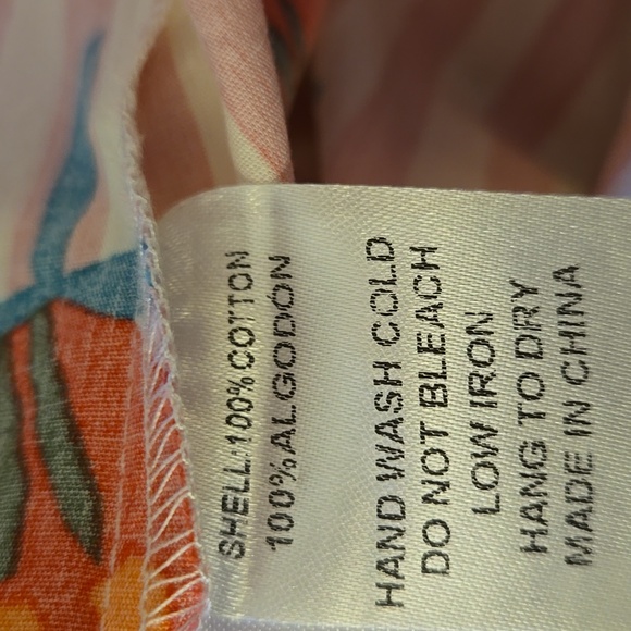 Karlie Poppy Stripe Puff Sleeve Ruffle Button Up Top Pink White Red M EUC - Picture 11 of 11